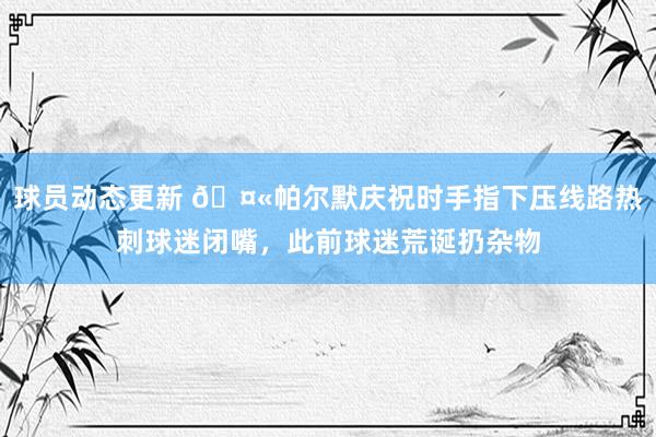 球员动态更新 🤫帕尔默庆祝时手指下压线路热刺球迷闭嘴，此前球迷荒诞扔杂物