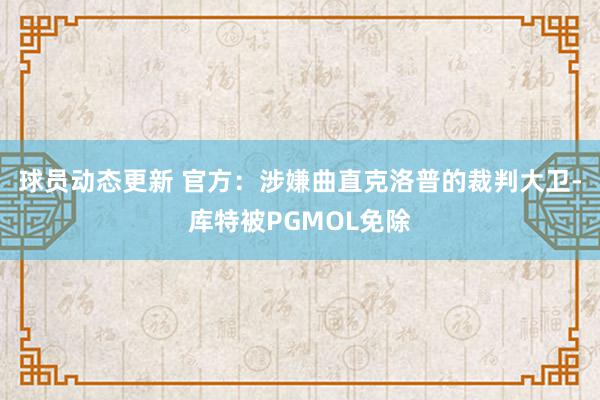 球员动态更新 官方：涉嫌曲直克洛普的裁判大卫-库特被PGMOL免除